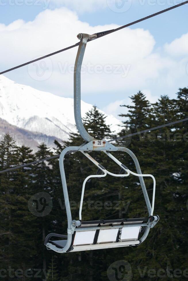 Cable car at a ski resort. photo