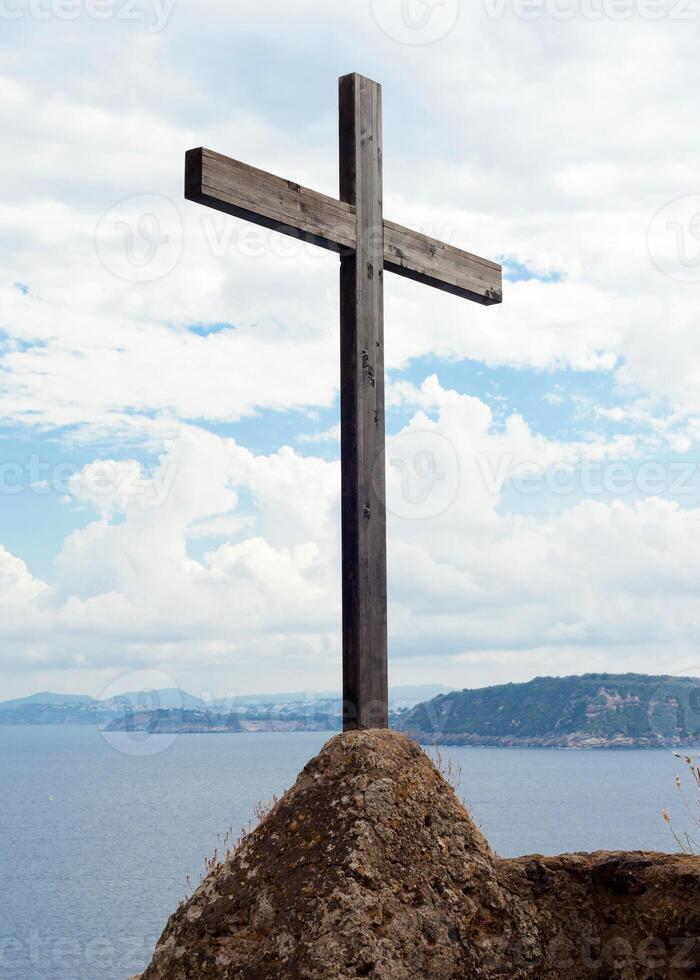 Wooden crucifix in the Aragonese Castle photo