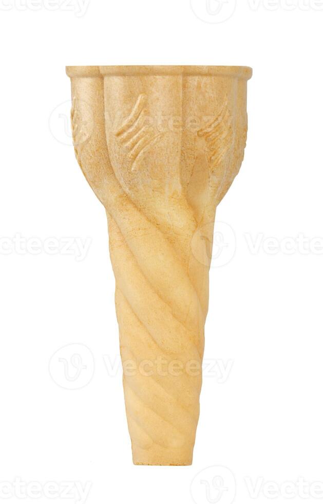 Empty sugar waffle cone photo