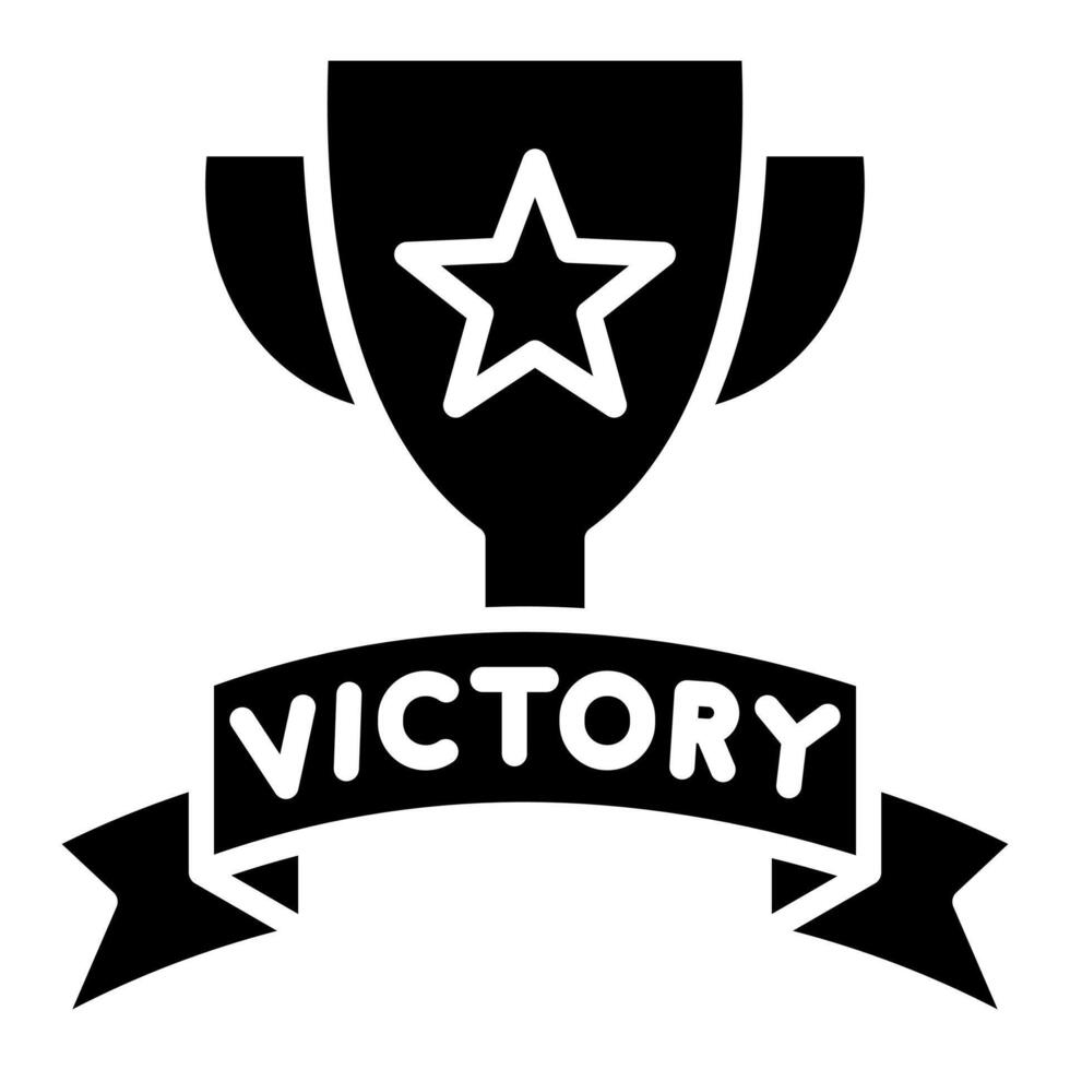 Victory Banner icon line illustration vector