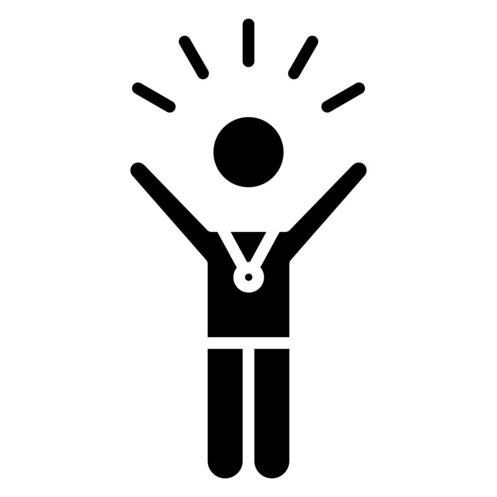 Victory Pose icon line illustration vector