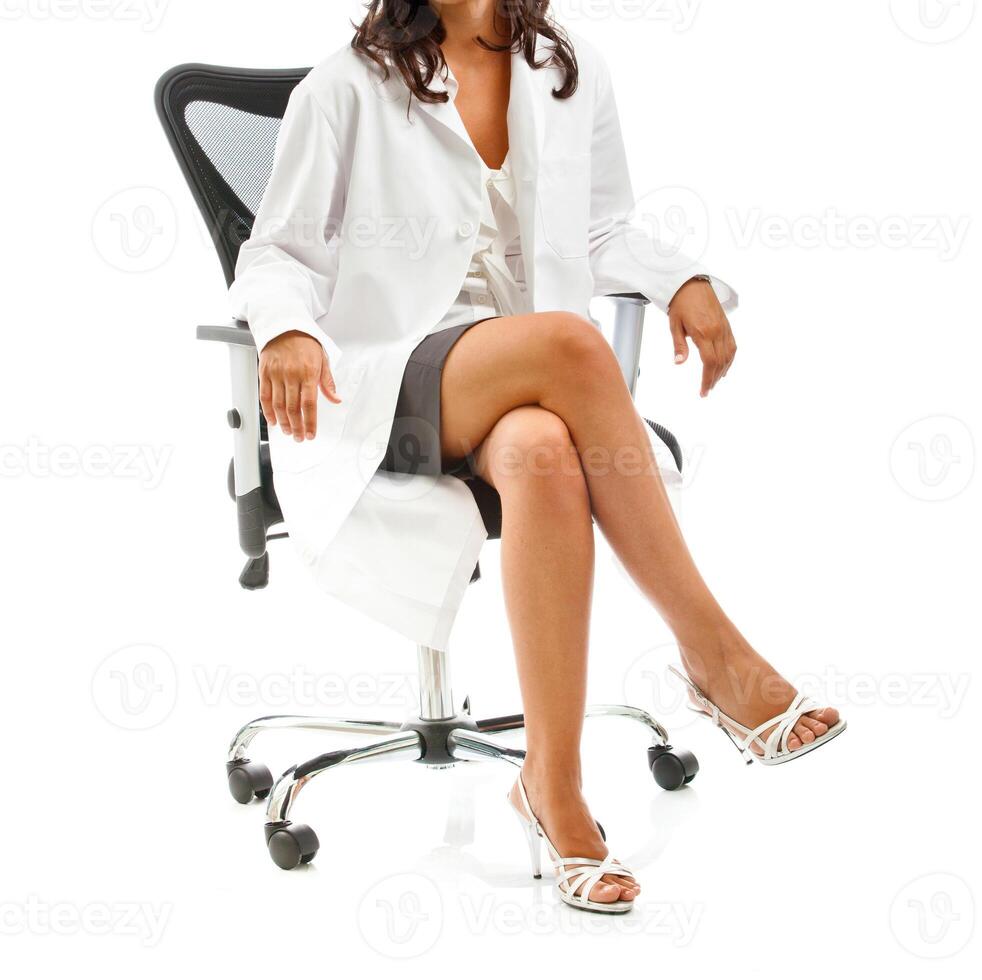 hembra médico sentado foto