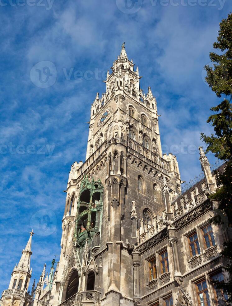 The Marienplatz in Munich with tree christmas photo