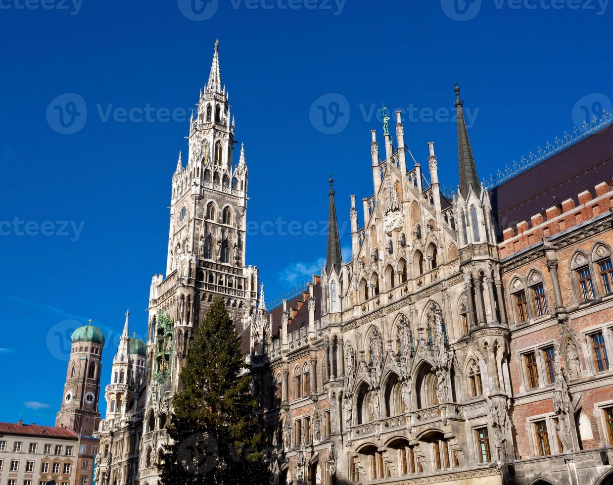 The Marienplatz in Munich with tree christmas photo