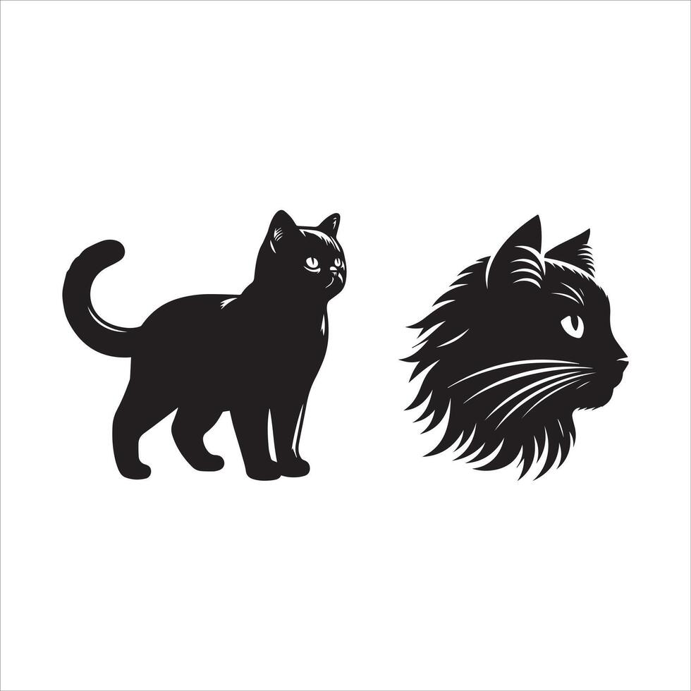 cat silhouette icon graphic logo design vector