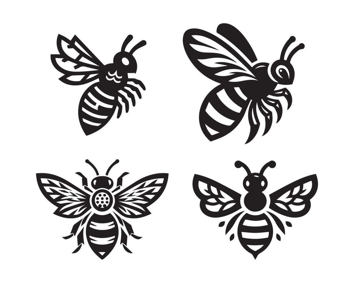 bee silhouette icon graphic logo design vector