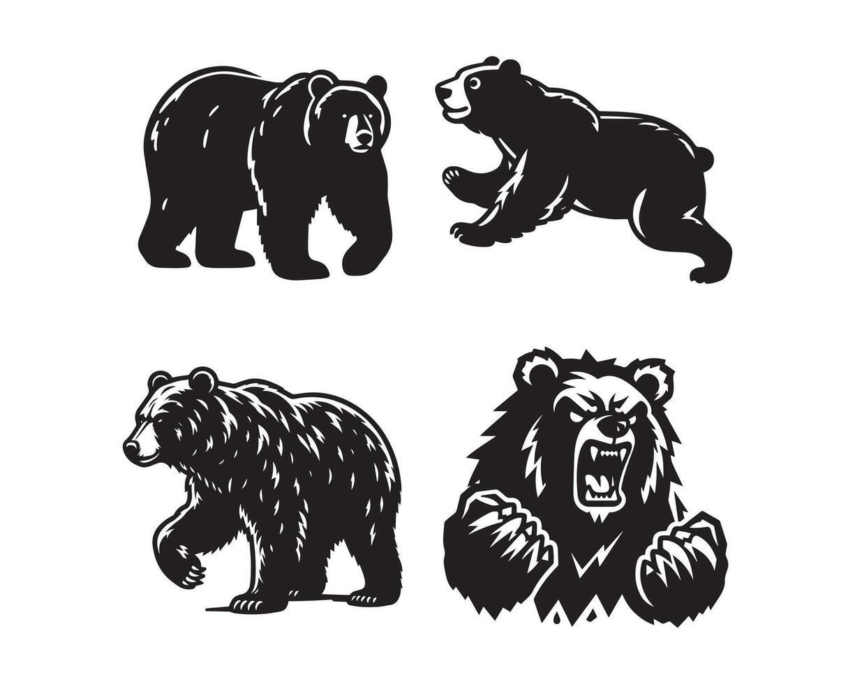 bear silhouette icon graphic logo design vector