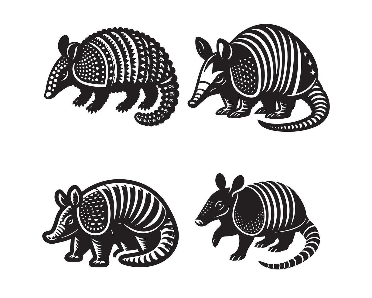 armadillo silueta icono gráfico logo diseño vector