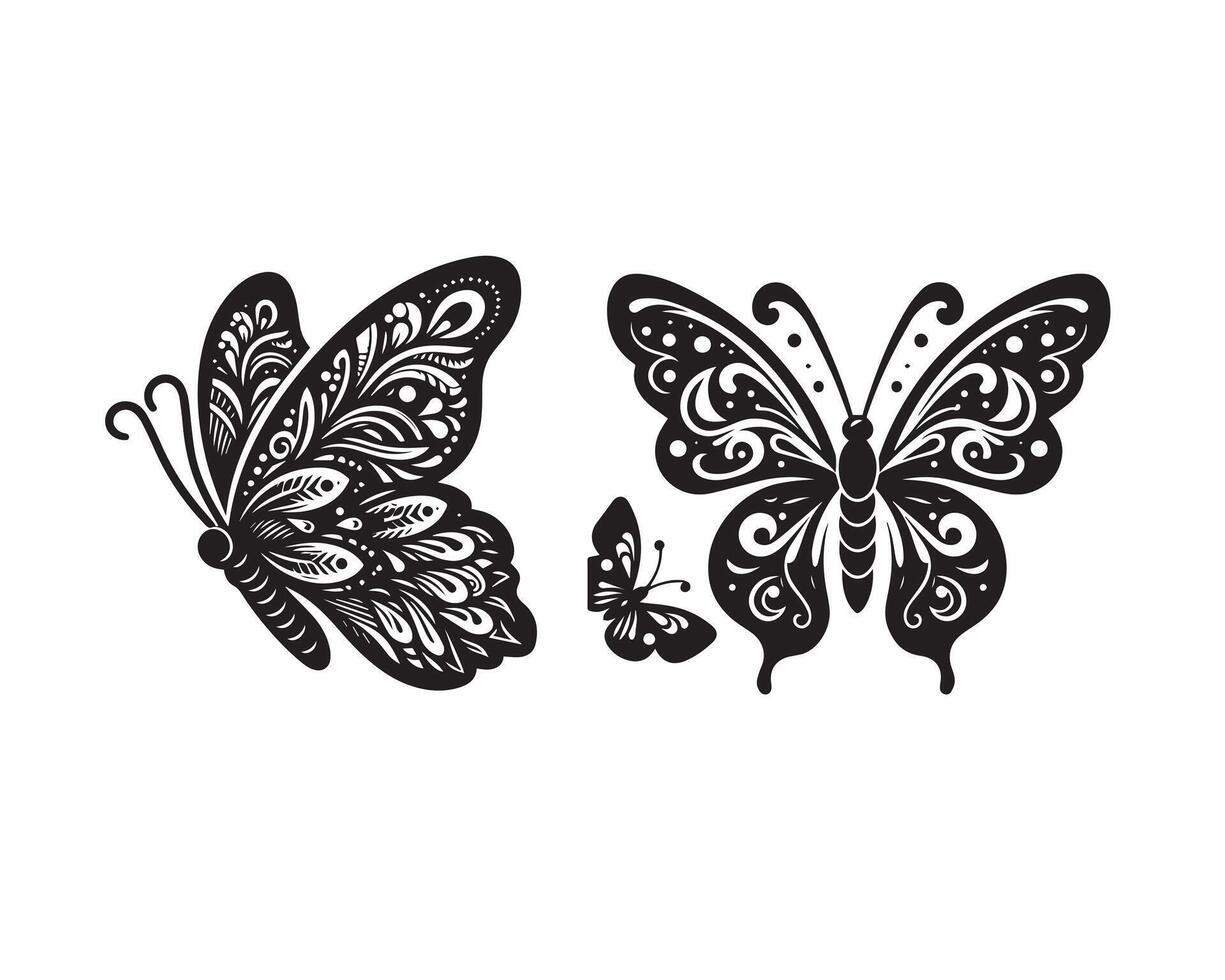 Butterflie silhouette icon graphic logo design vector