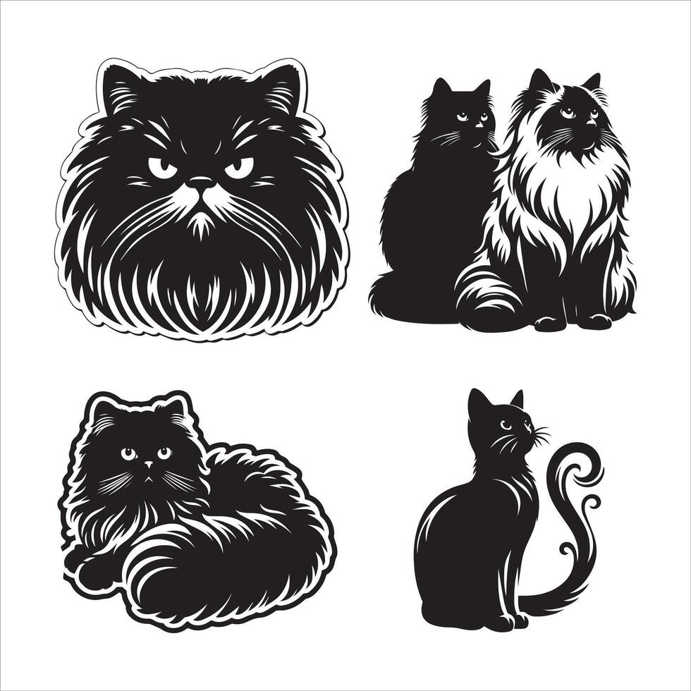 cat silhouette icon graphic logo design vector
