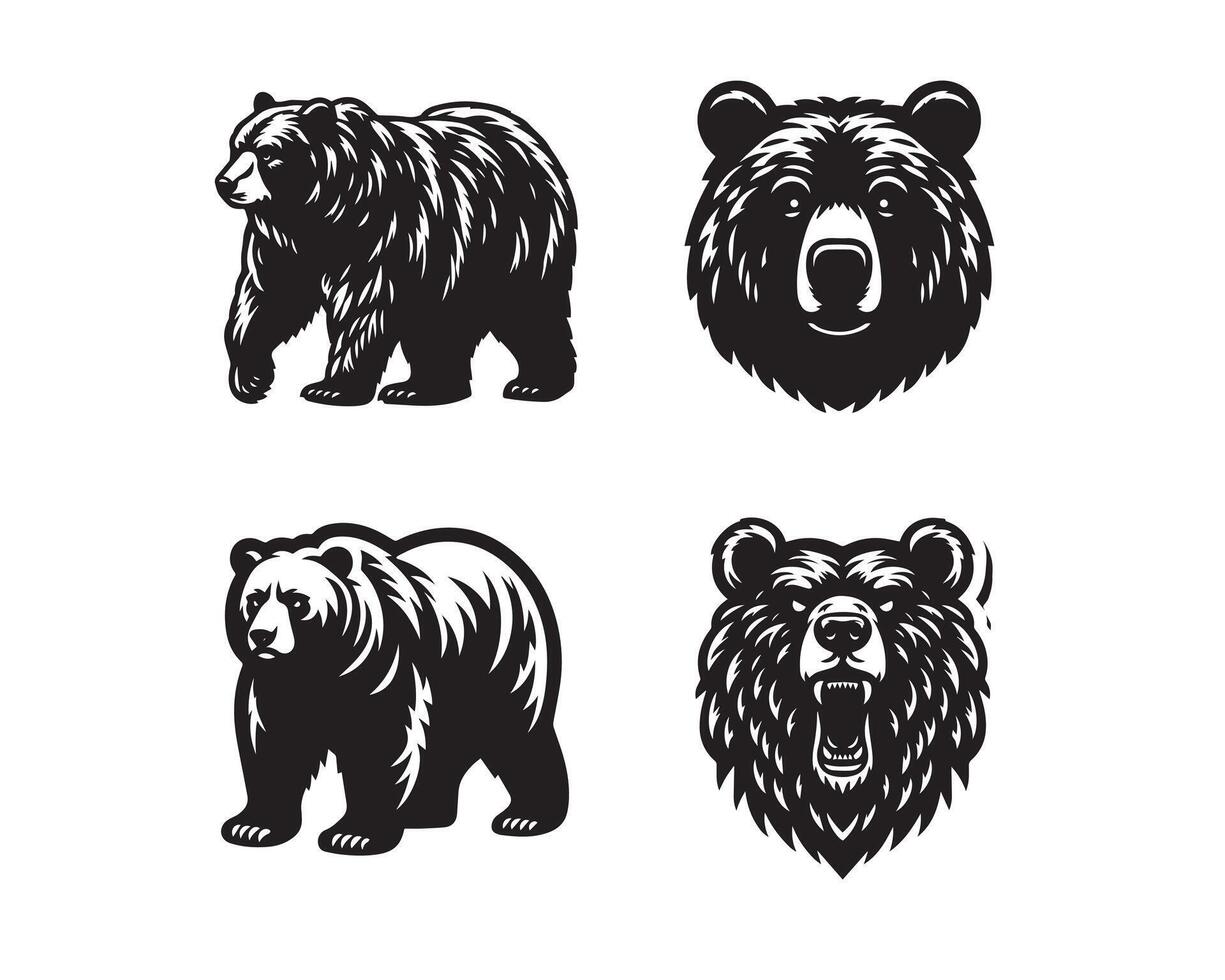 oso silueta icono gráfico logo diseño vector