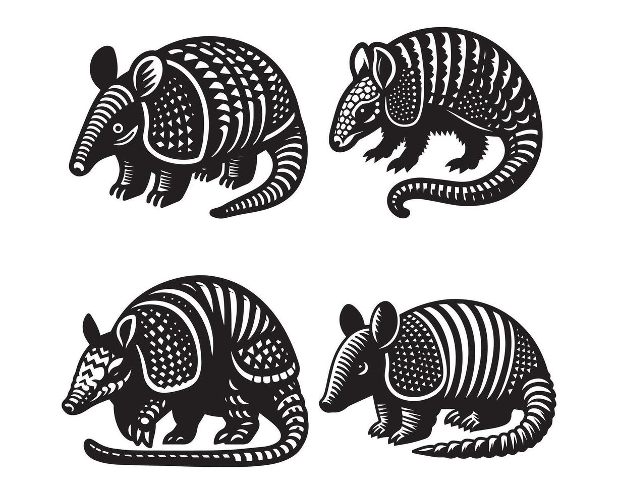 armadillo silueta icono gráfico logo diseño vector