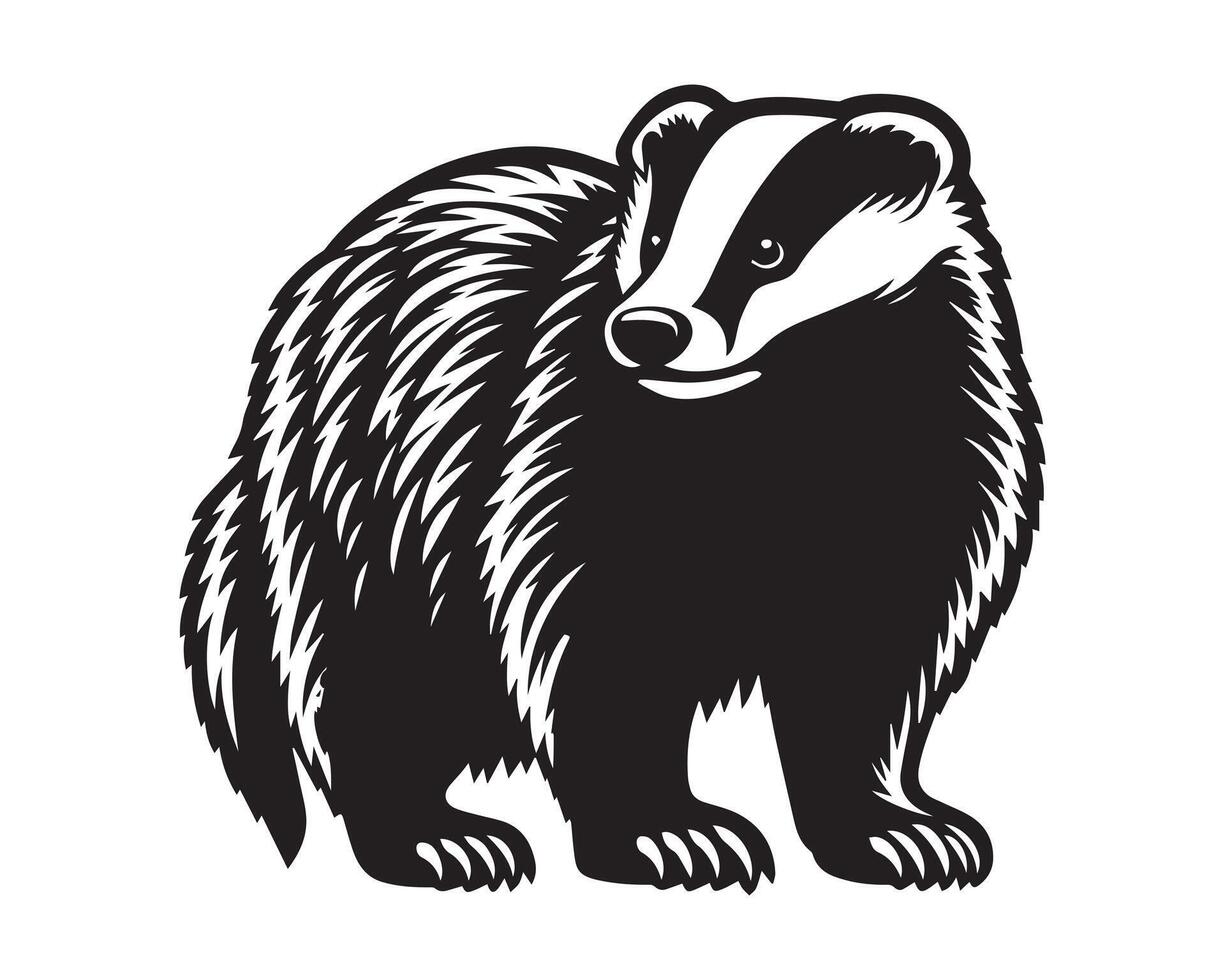 badger silhouette icon graphic logo design vector