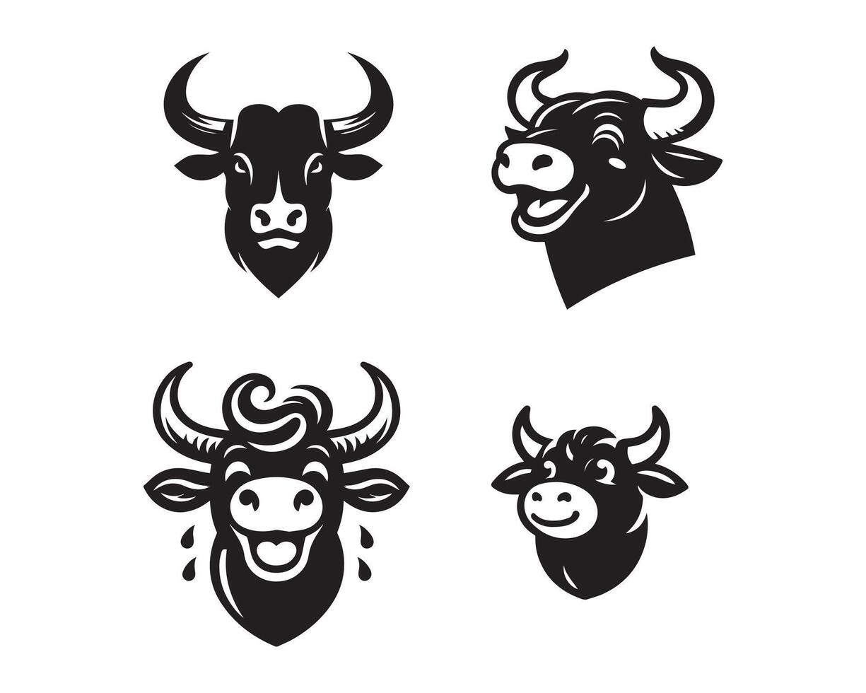 bull silhouette icon graphic logo design vector