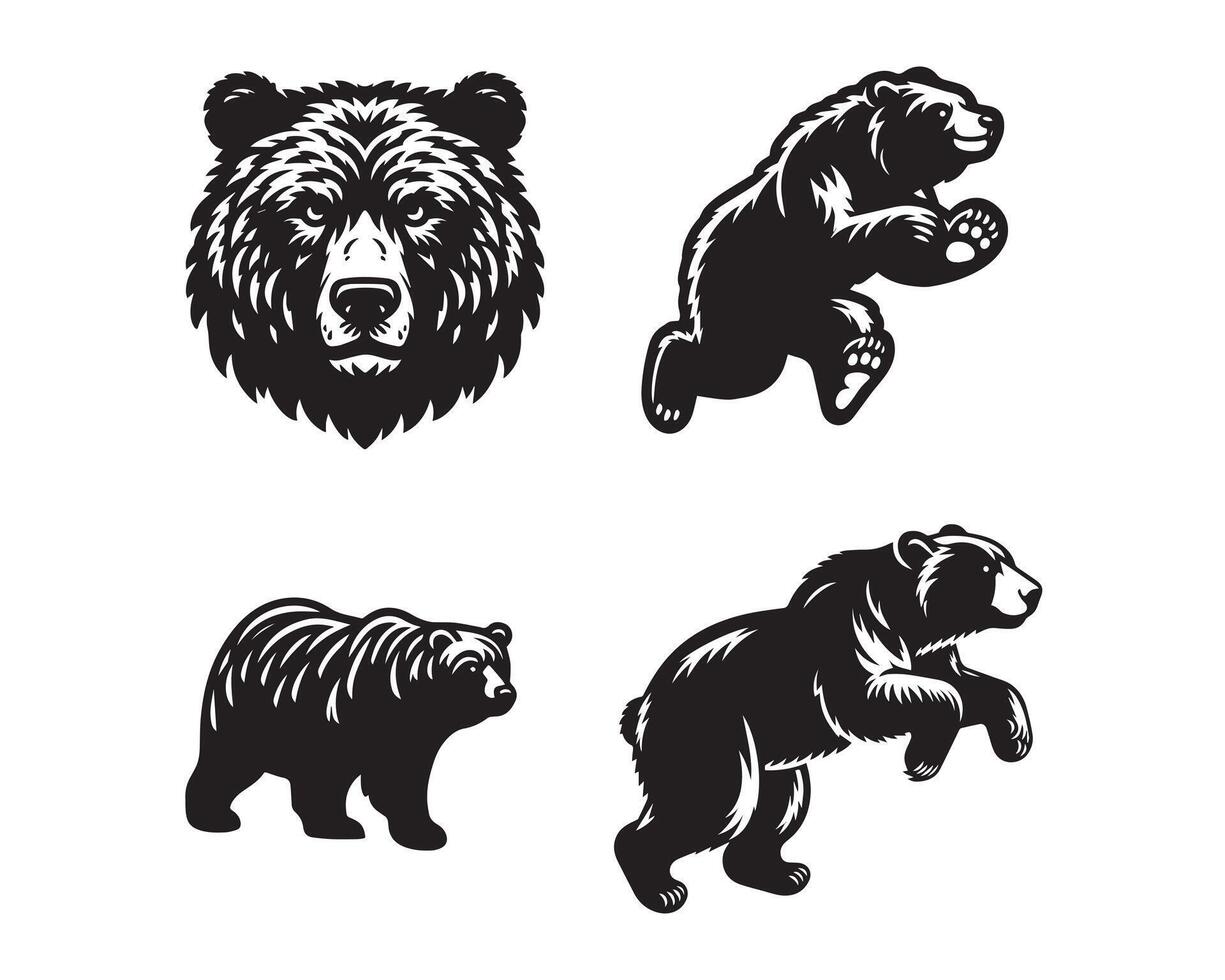 oso silueta icono gráfico logo diseño vector