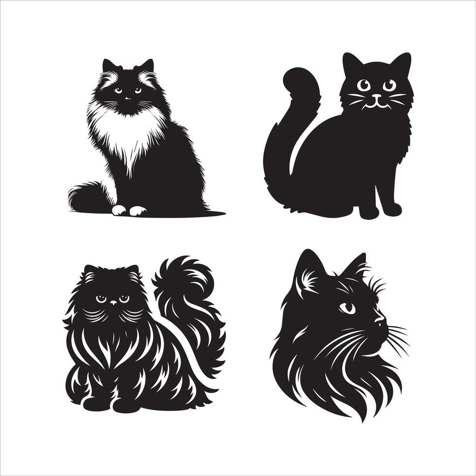 cat silhouette icon graphic logo design vector