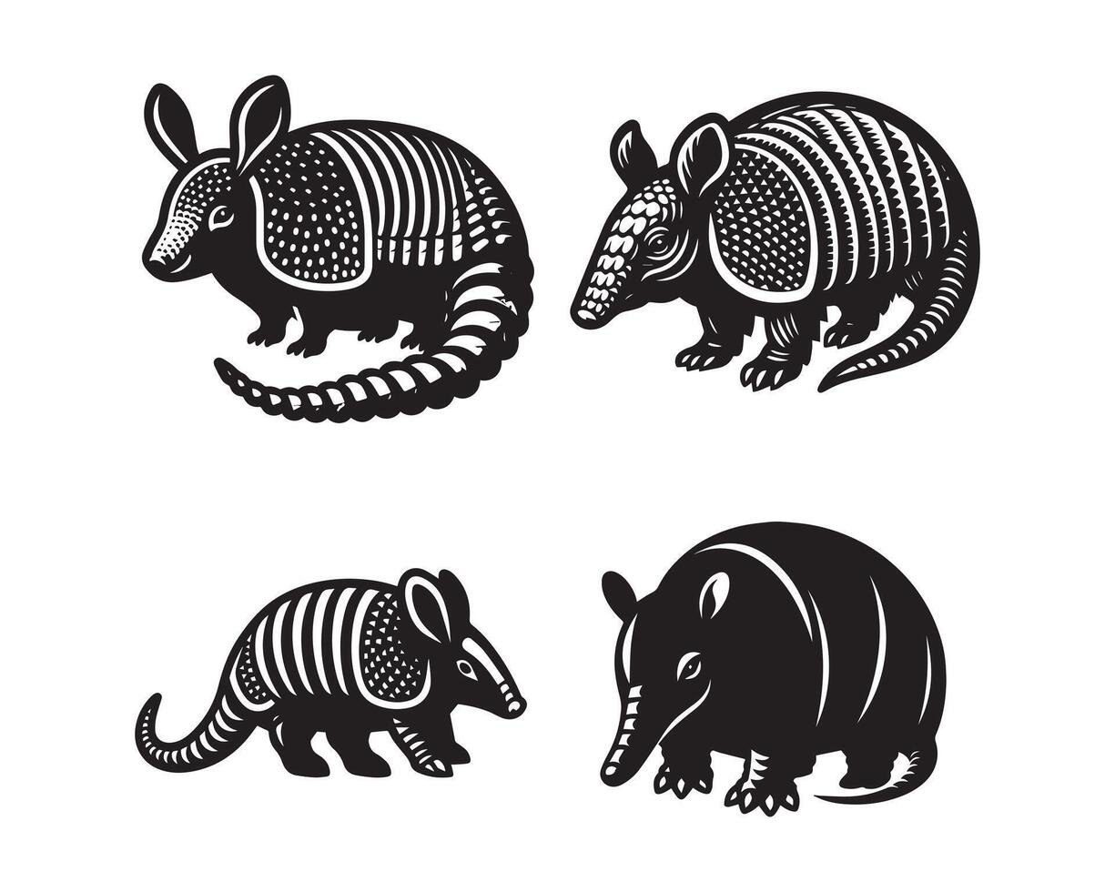 armadillo silueta icono gráfico logo diseño vector