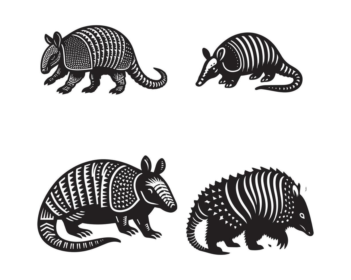 armadillo silueta icono gráfico logo diseño vector