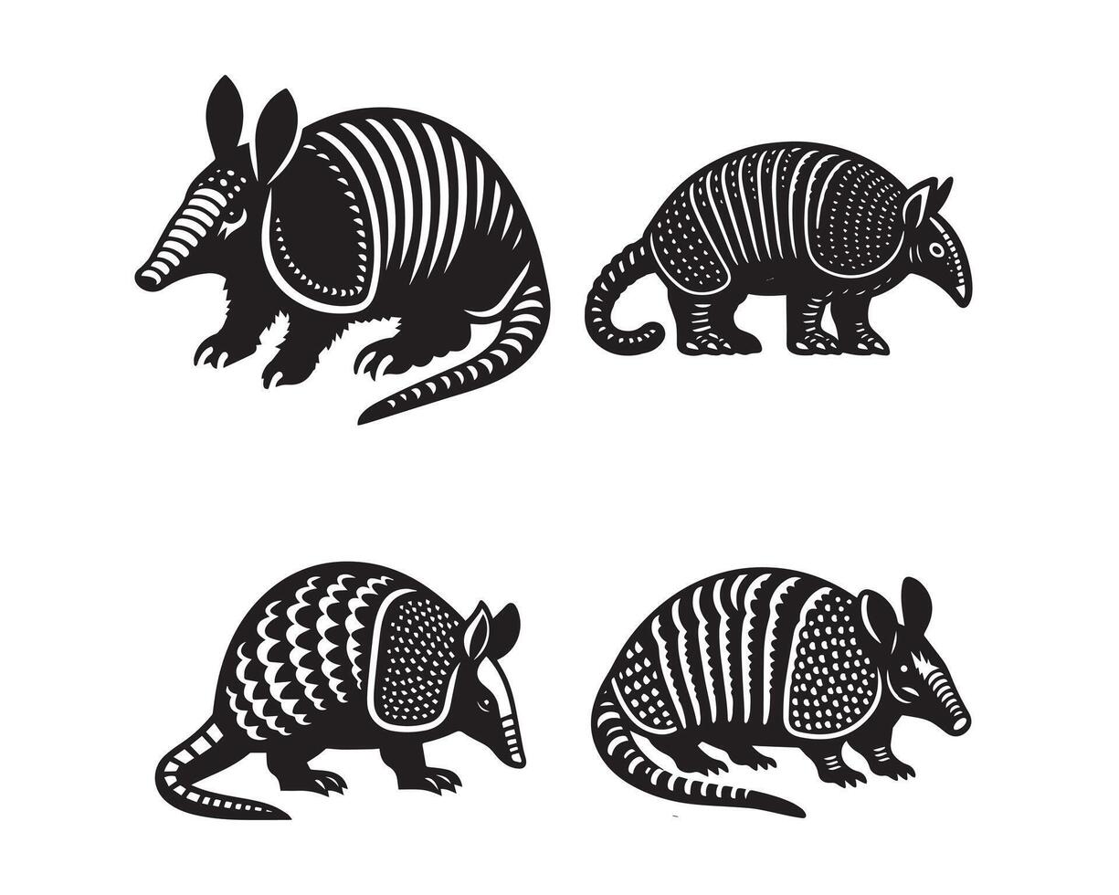 armadillo silueta icono gráfico logo diseño vector