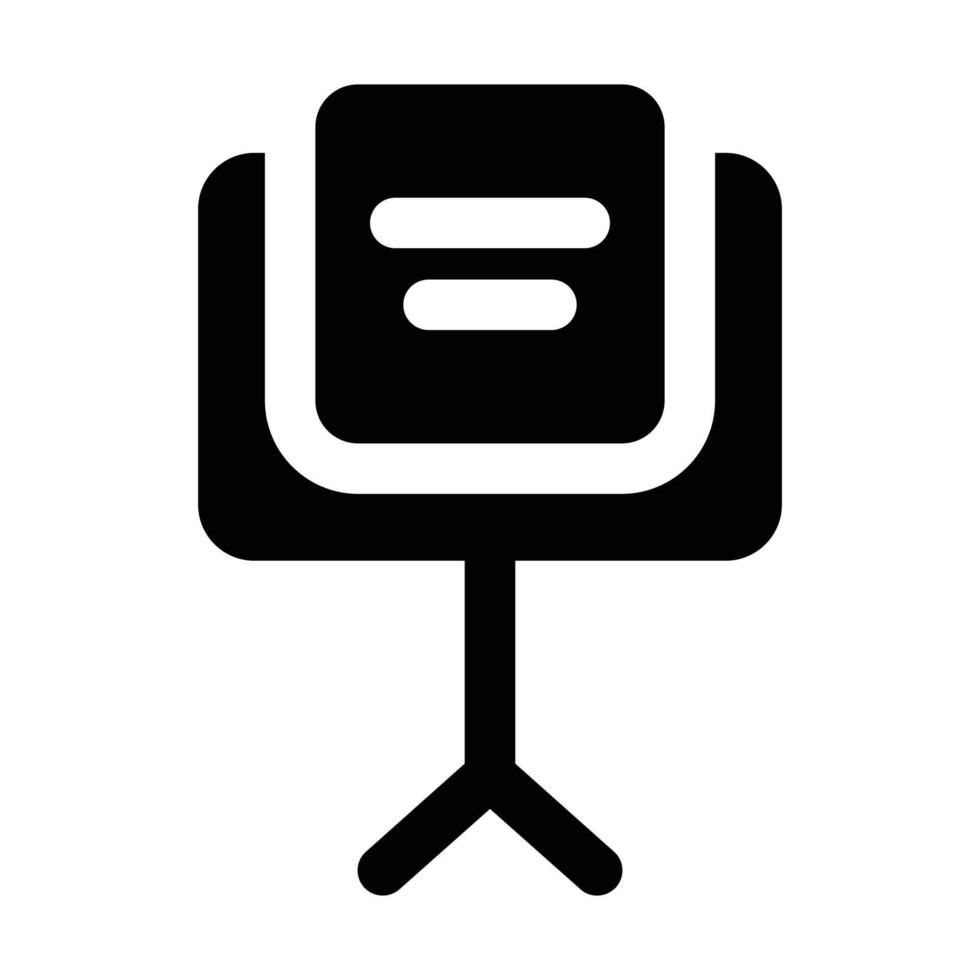 Simple Music Stand solid icon. The icon can be used for websites, print templates, presentation templates, illustrations, etc vector