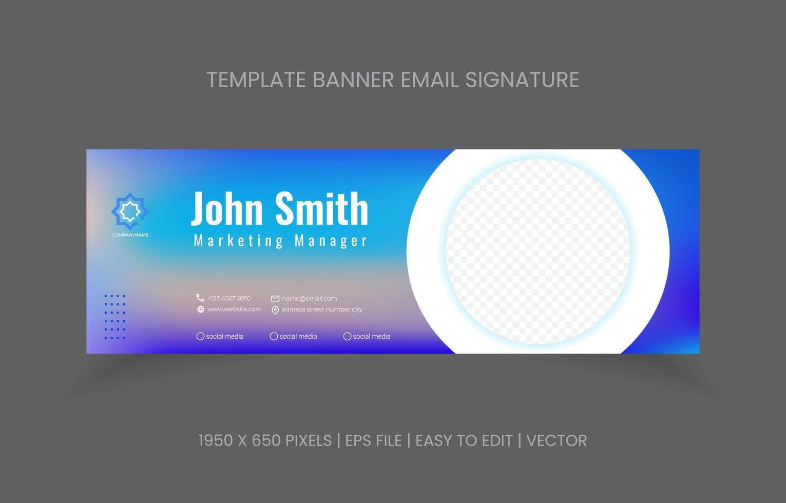 email signature template design for business company and corporate identity. promotion banner footer email. vector