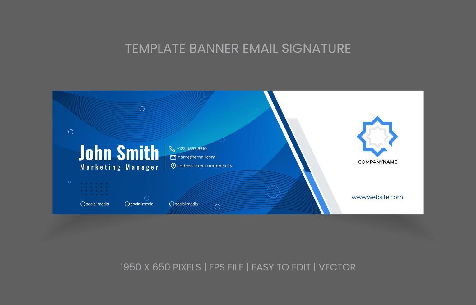 email signature template design for business company and corporate identity. promotion banner footer email. vector