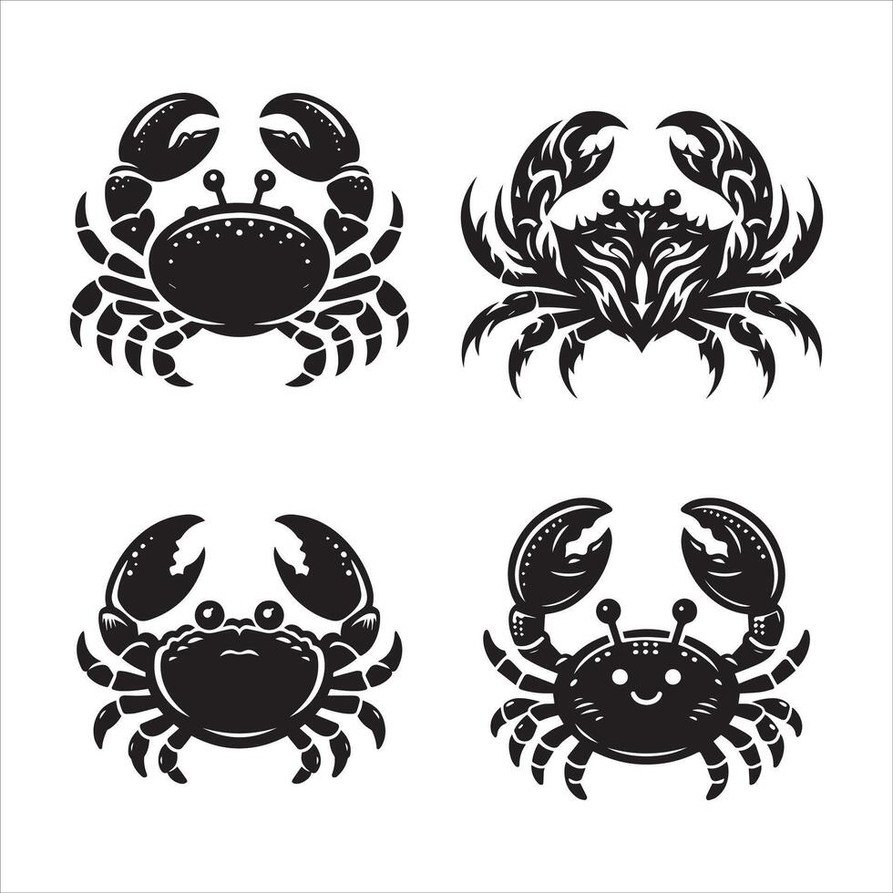 crab silhouette icon graphic logo design vector