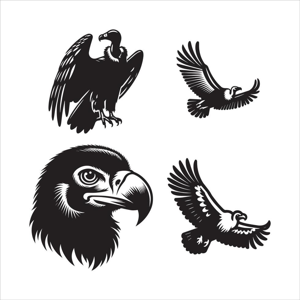 condor silhouette icon graphic logo design vector