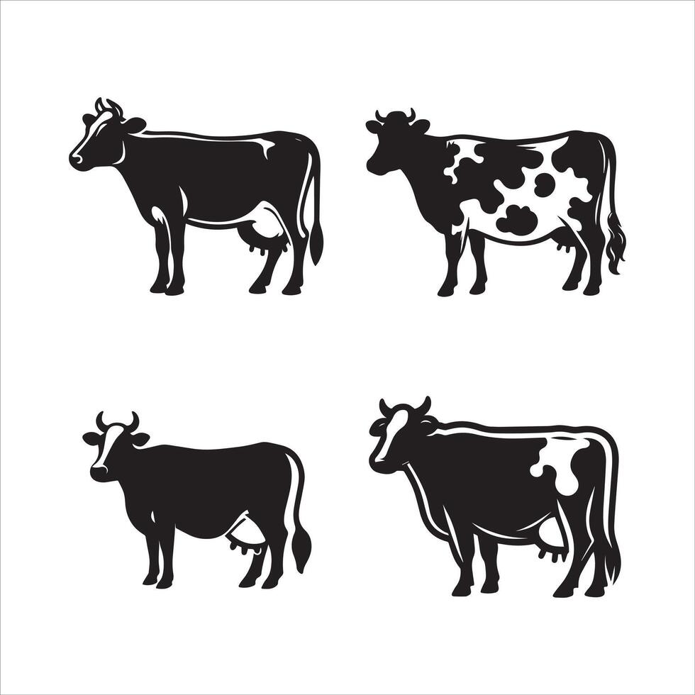 cow silhouette icon graphic logo design vector