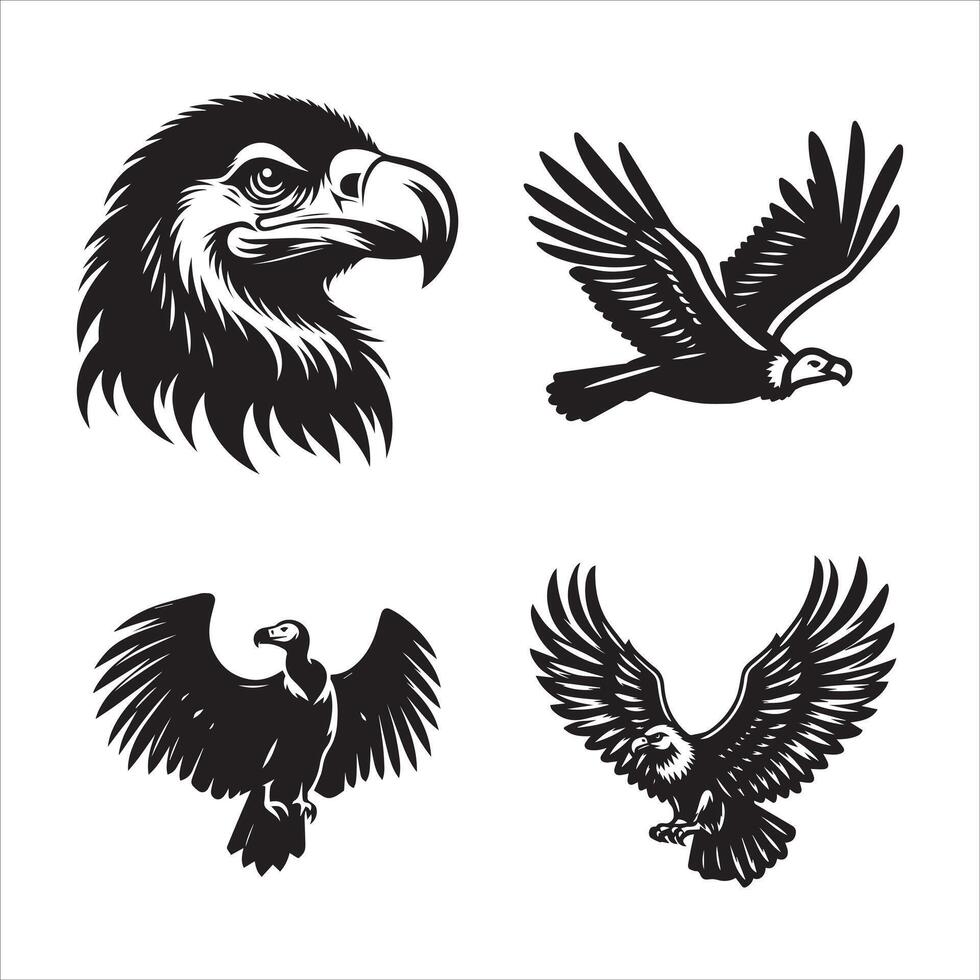 condor silhouette icon graphic logo design vector