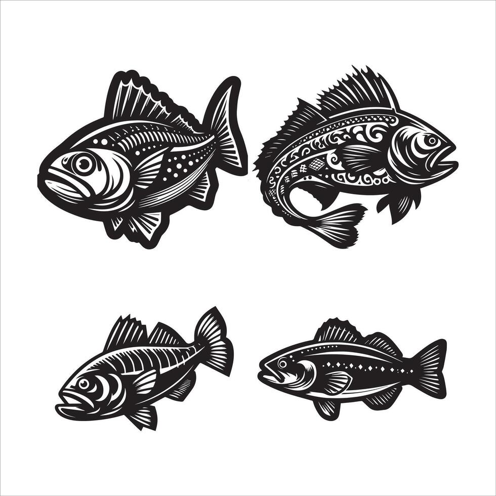 cod fish silhouette icon graphic logo design vector