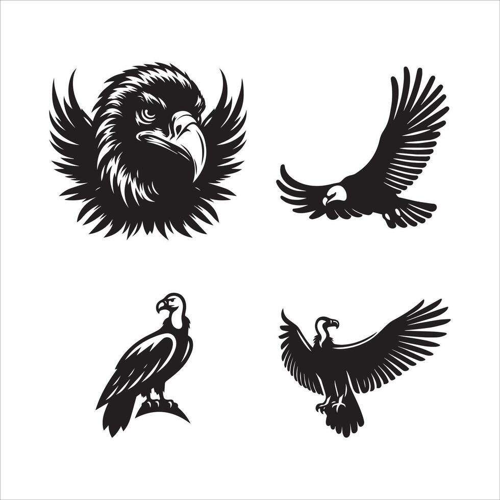 condor silhouette icon graphic logo design vector