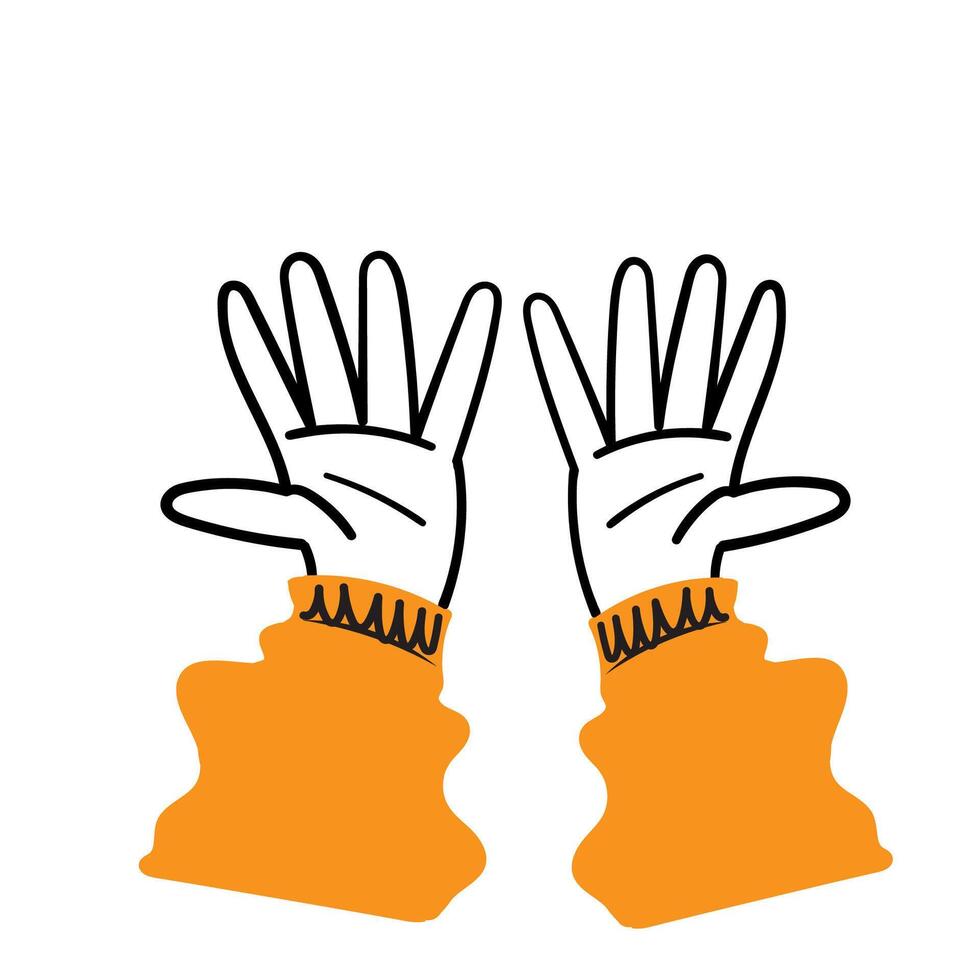 hand drawn doodle cartoon hand gesture illustration vector