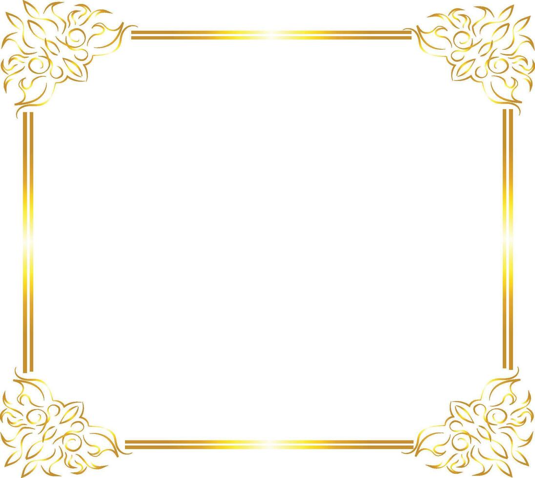 Golden rectangle frame islamic wedding invitation vector