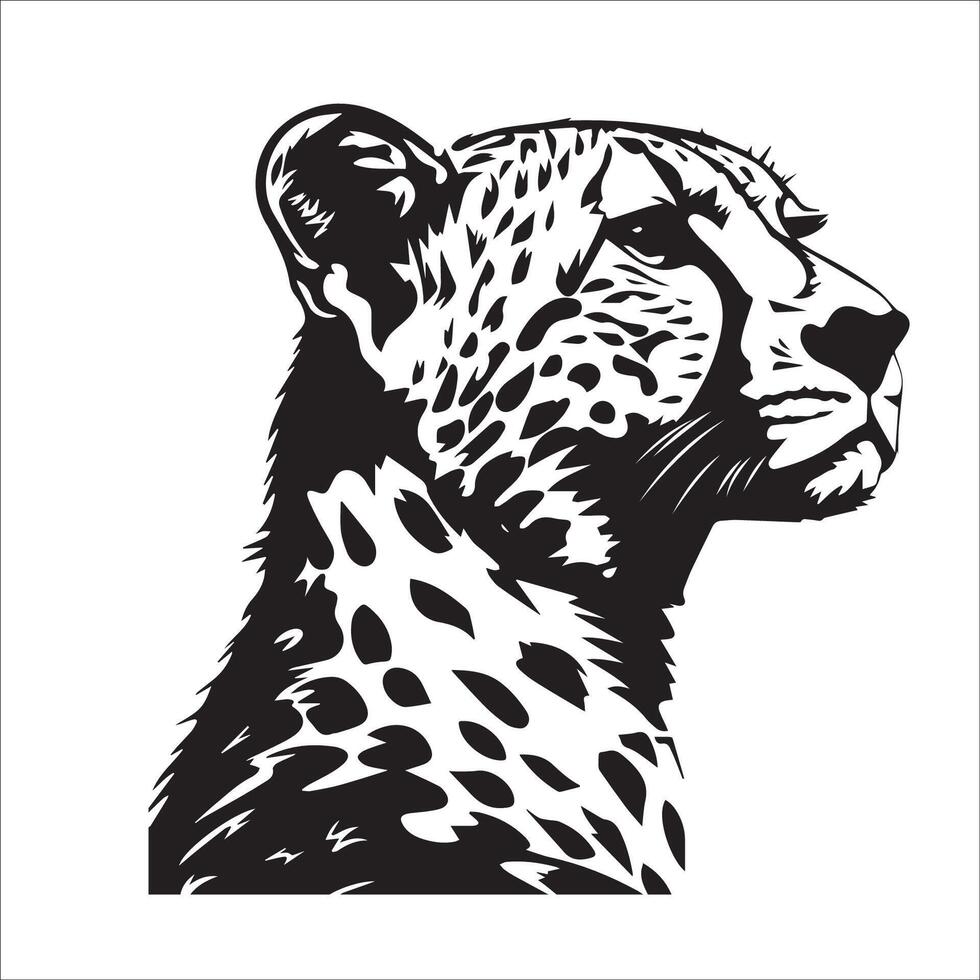 Cheetah -A proud cheetah with a stiff posture illustration logo concept vector