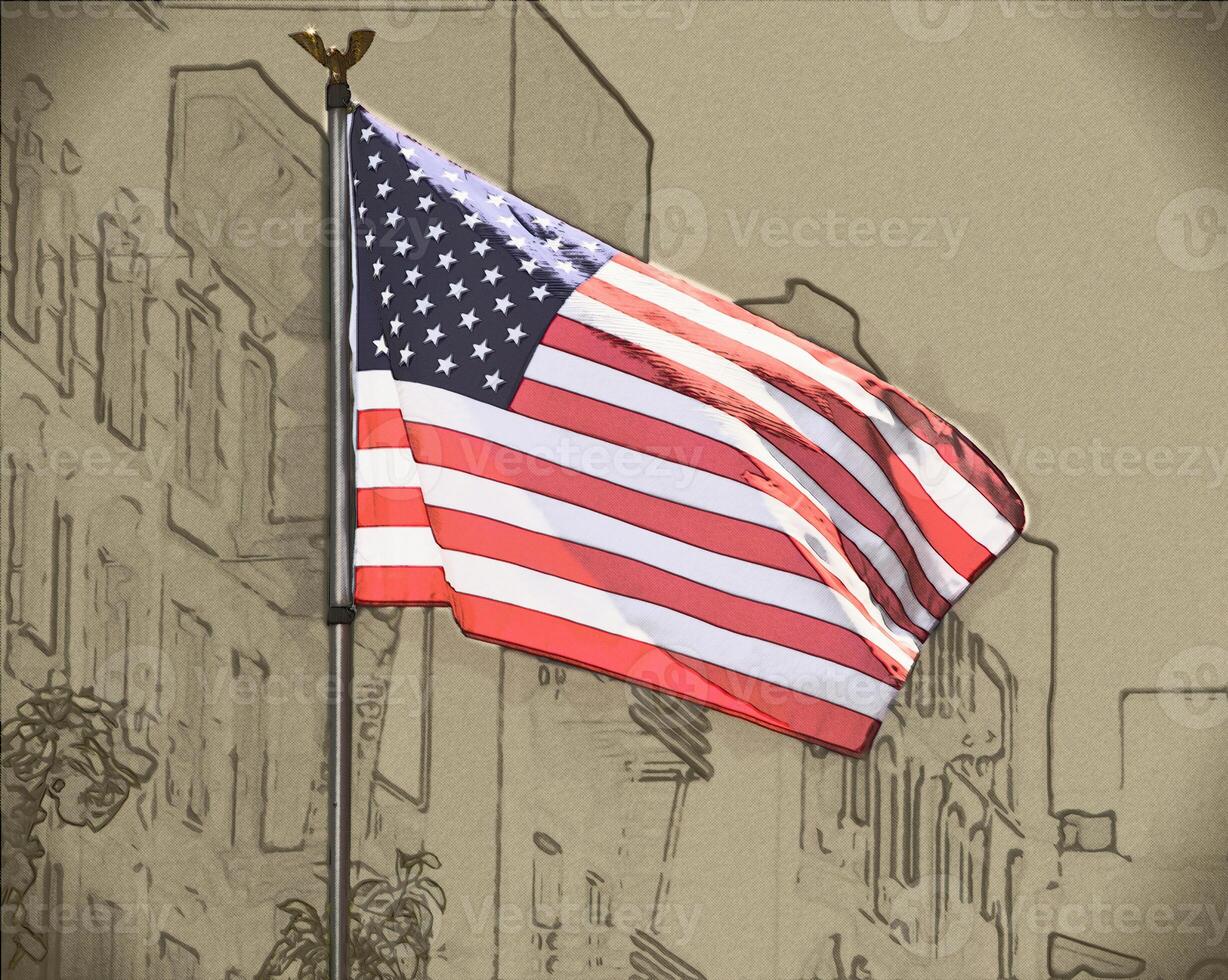 dibujo de Estados Unidos bandera foto