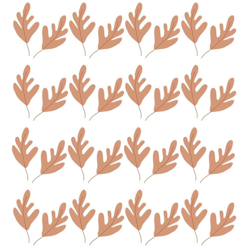 Hand drawn leaves pattern for background, fabric print vector