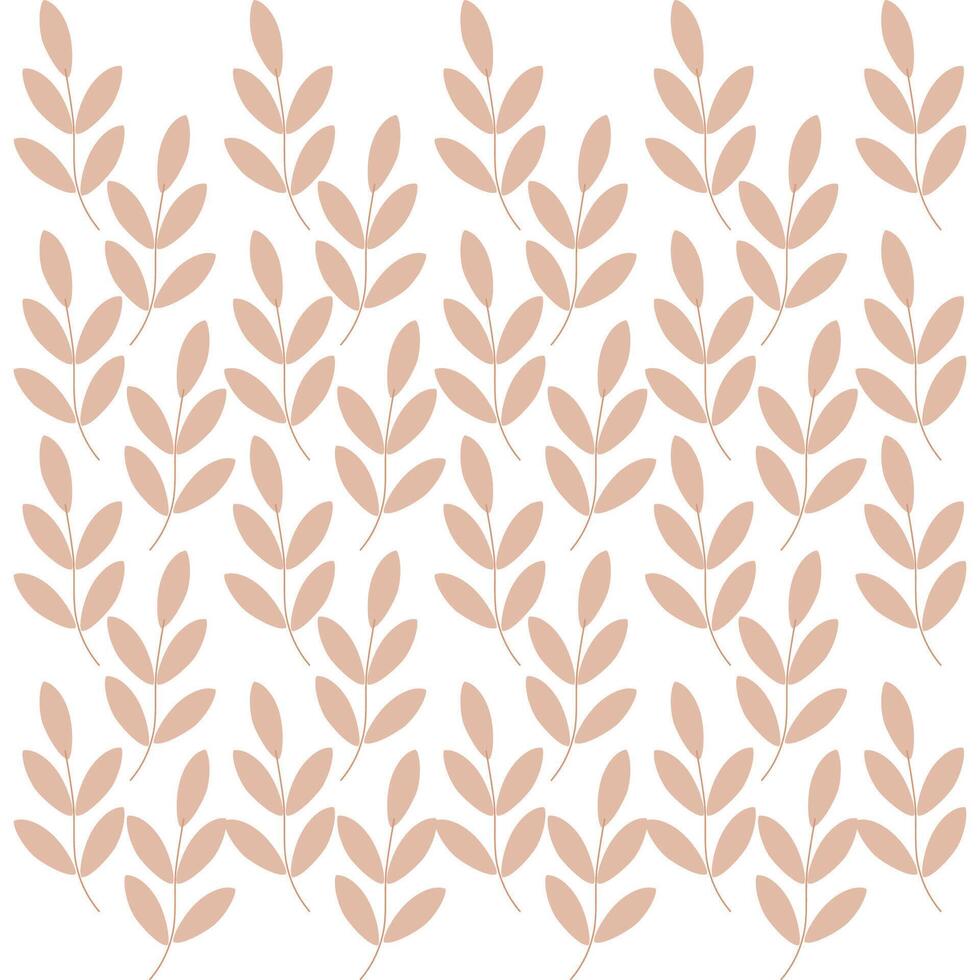 Hand drawn leaves pattern for background, fabric print vector