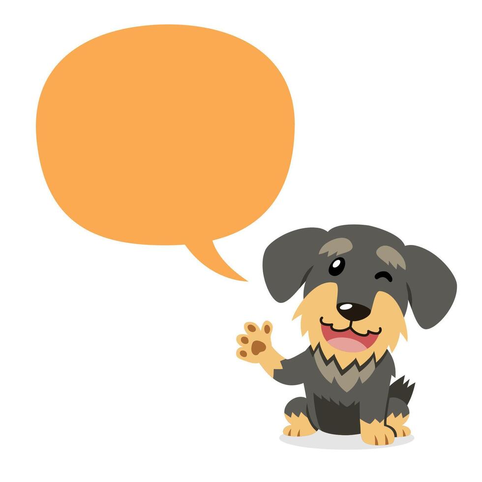 cartoon character cute dog with speech bubble vector