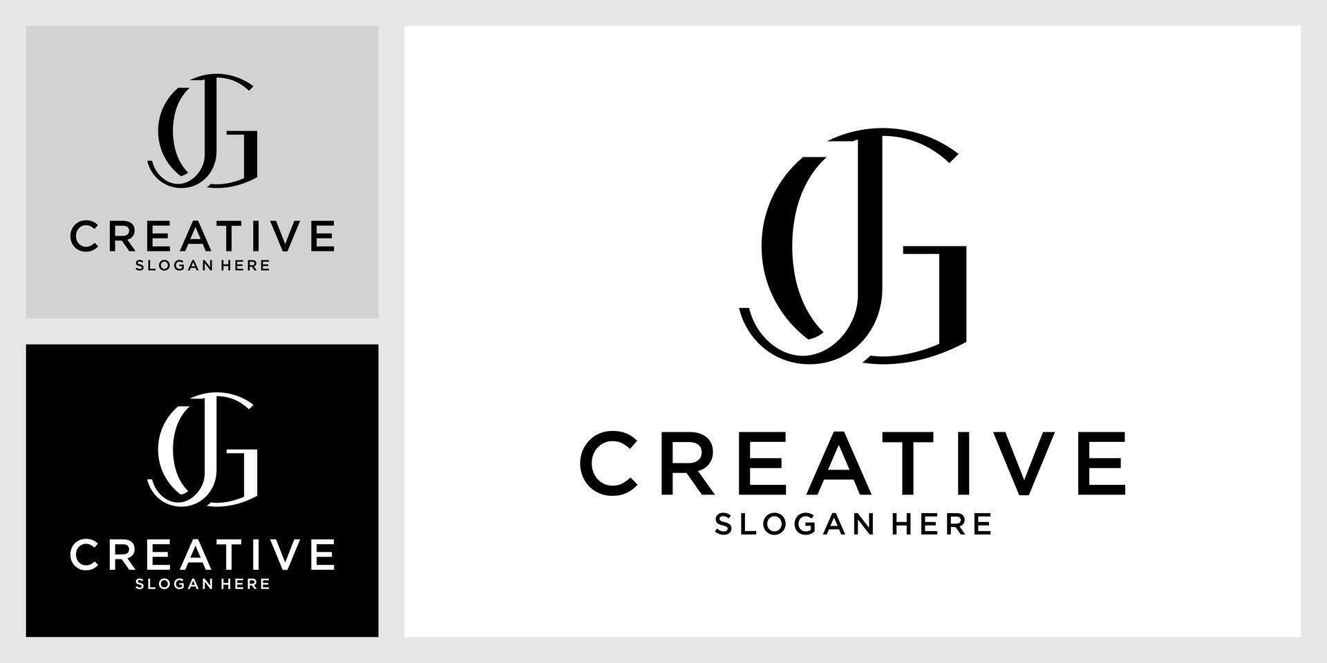 JG or GJ initial letter logo design vector