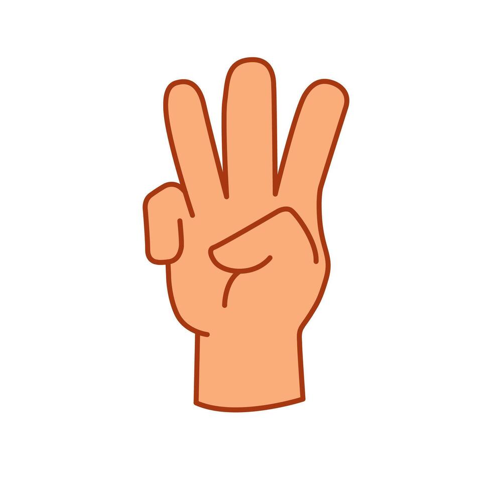 three hand sign color vectori illustration vector