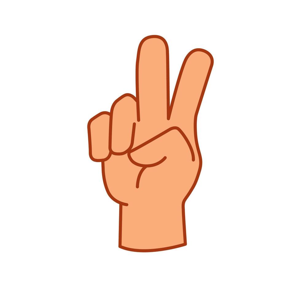 two hand sign color vectori illustration vector