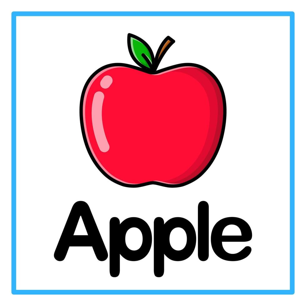 red apple alphabet illustration vector