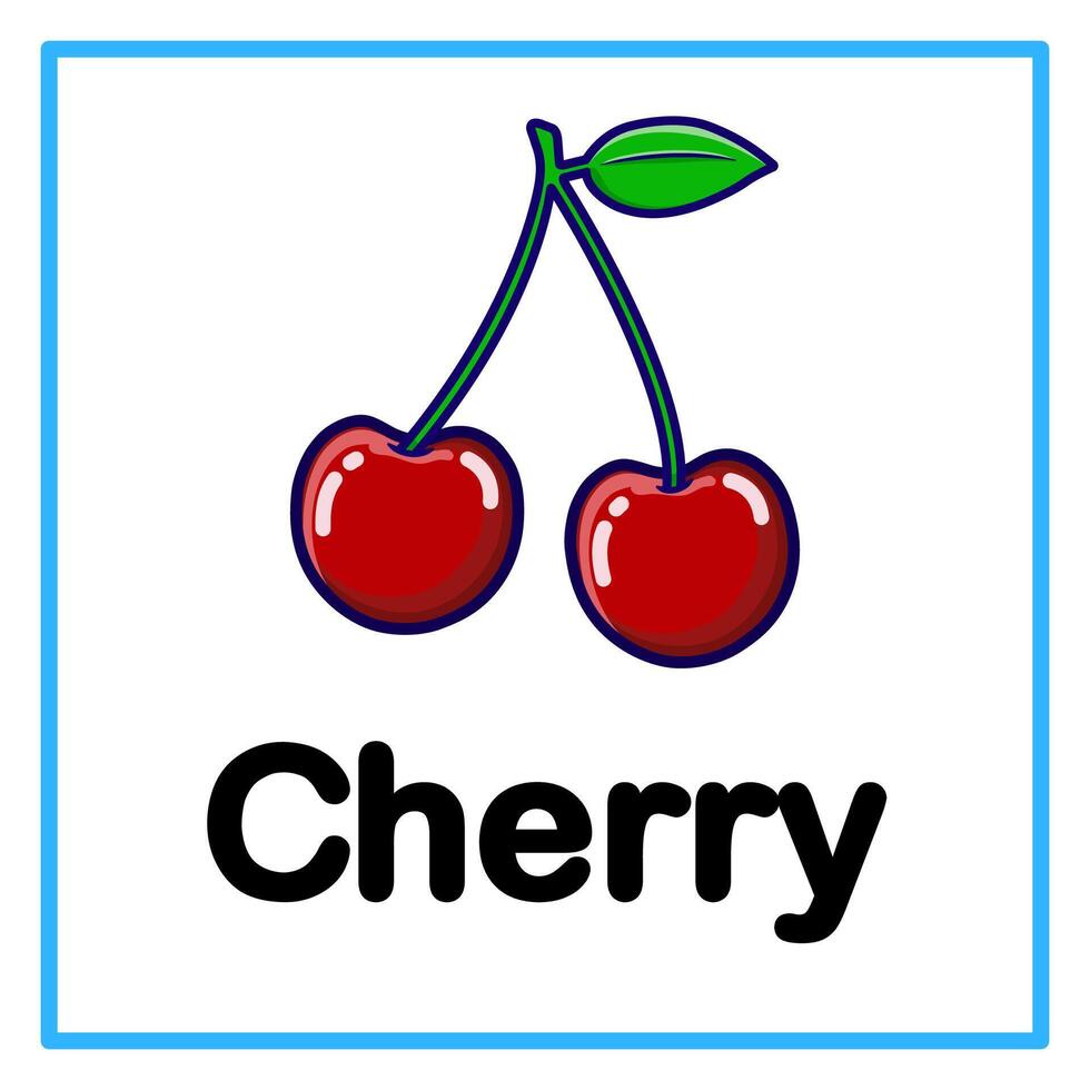 fresh cherry alphabet illustration vector