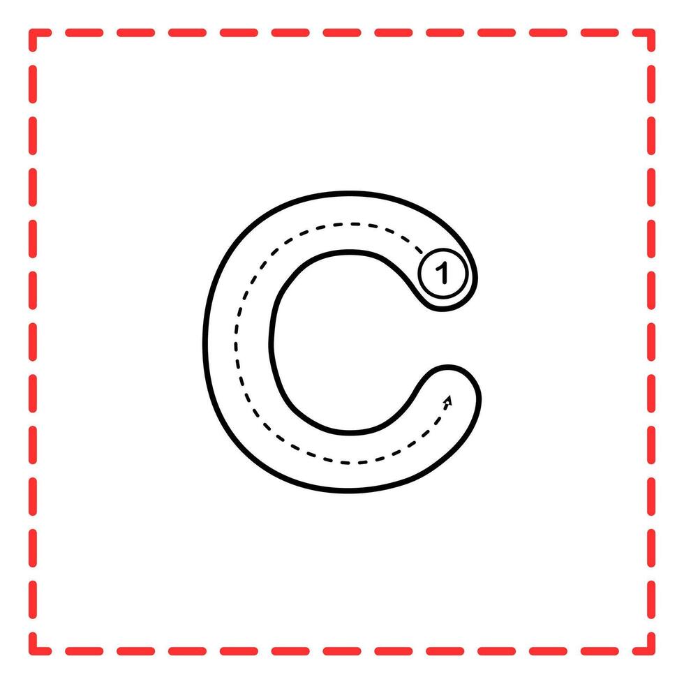 alphabet tracing cc illustration vector