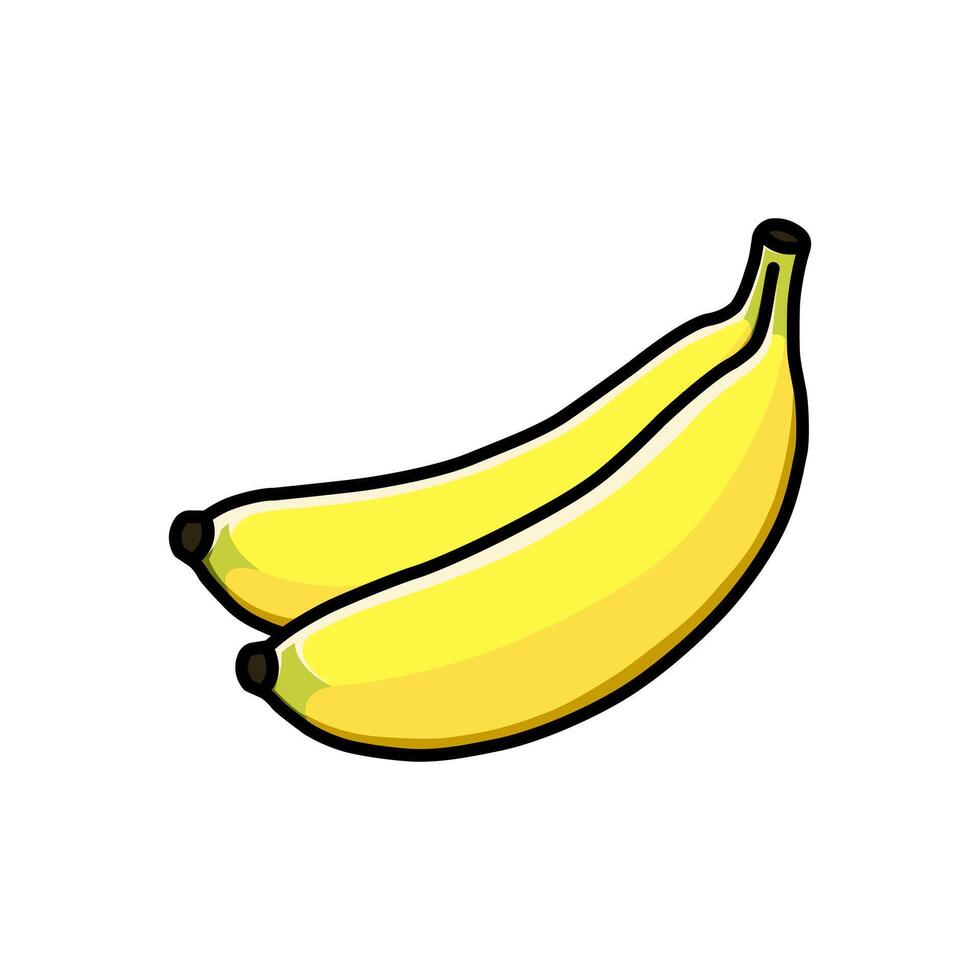 ripe banana cartoon illustration vector