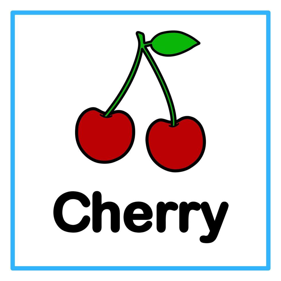 flat cherry alphabet illustration vector