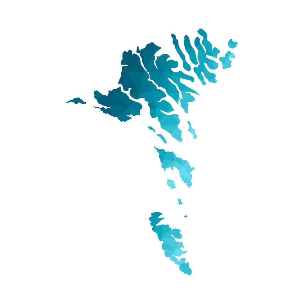 aislado ilustración icono con simplificado azul silueta de Feroe islas mapa. poligonal geométrico estilo. blanco antecedentes vector