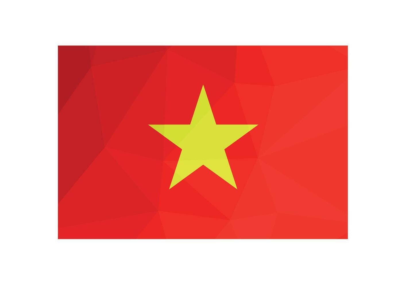 ilustración. oficial símbolo de Vietnam. nacional bandera con amarillo estrella en rojo antecedentes. creativo diseño en bajo escuela politécnica estilo con triangular formas vector