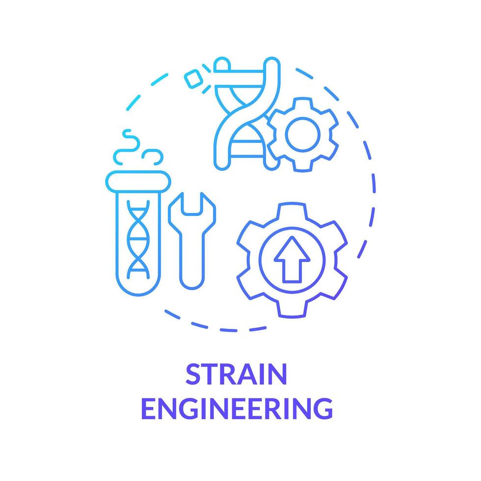 Strain engineering blue gradient concept icon. Hybrid agriculture. Seed modification, bioengineering. Round shape line illustration. Abstract idea. Graphic design. Easy to use in article, blog post vector